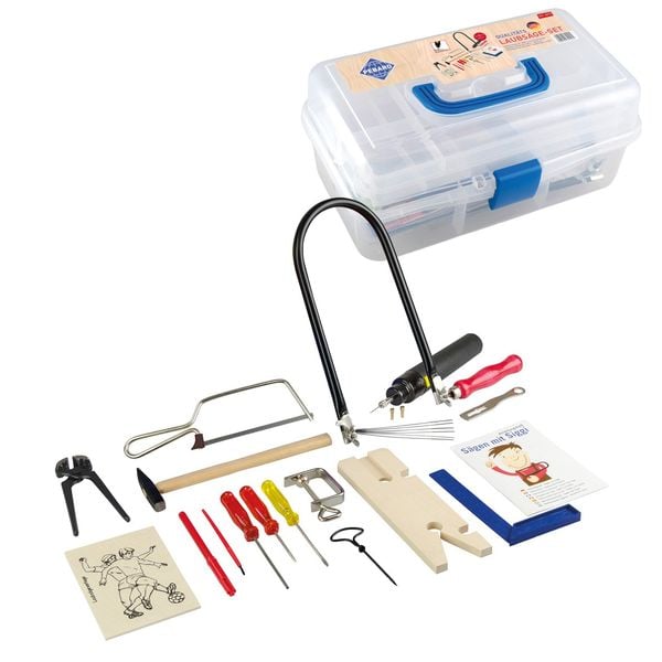 PEBARO 641S - Laubsäge-Set mit Stahlwerkzeugen und Bohrmaschine, mit Anleitungsheft
