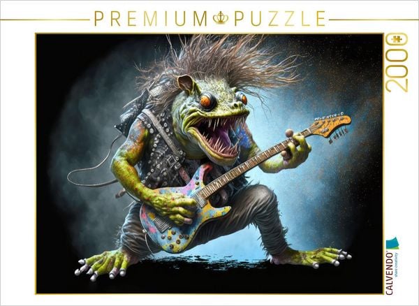 CALVENDO Puzzle Heavy Metal Frosch | 2000 Teile Lege-Größe 90x67cm Foto-Puzzle für glückliche Stunden