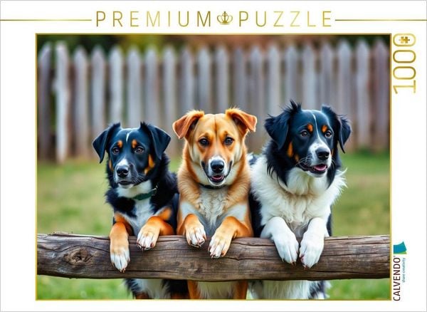 CALVENDO Puzzle Aufpassen am Zaun | 1000 Teile Lege-Größe 64x48cm Foto-Puzzle für glückliche Stunden