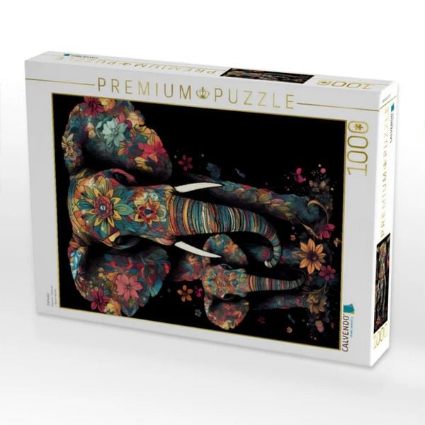 CALVENDO Puzzle Elefanten | 1000 Teile Lege-Größe 64x48cm Foto-Puzzle für glückliche Stunden