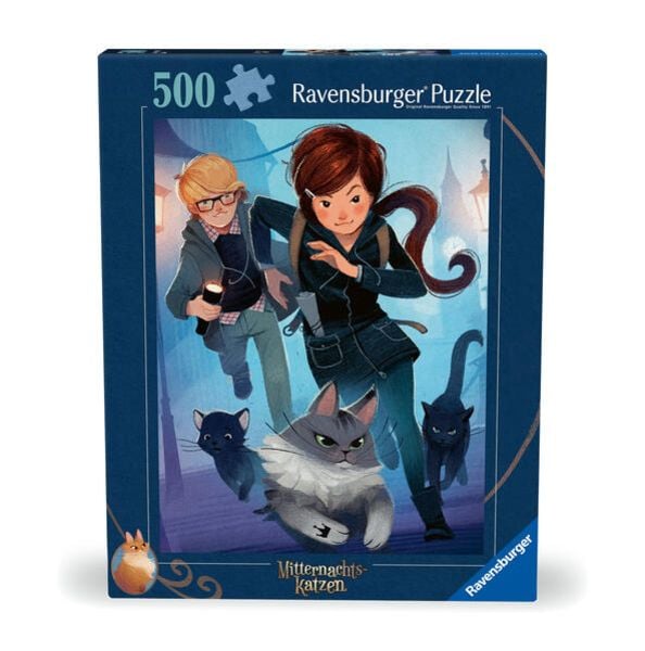 Ravensburger Puzzle 12000360 - Auf der Suche nach Königin Quinn - 500 Teile Mitternachtskatzen Puzzle für Erwachsene und Kinder ab 12 Jahren