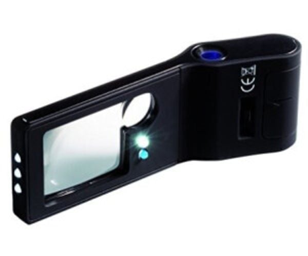 'Taschenlupe ''6 in 1'', inkl. LED-Mikroskop (+50-Fach), mit Beleuchtung'