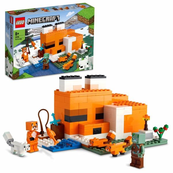 LEGO Minecraft 21178 Die Fuchs-Lodge, Kinder Spielzeug ab 8 Jahren