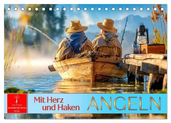 Angeln mit Herz und Haken (Tischkalender 2026 DIN A5 quer), CALVENDO Monatskalender