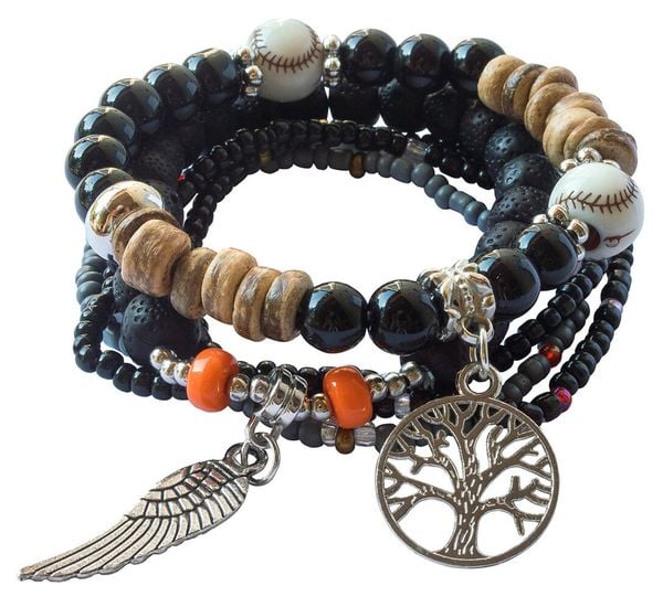 'Armband ''Baum des Lebens mit Engelsflügel'' schwarz'