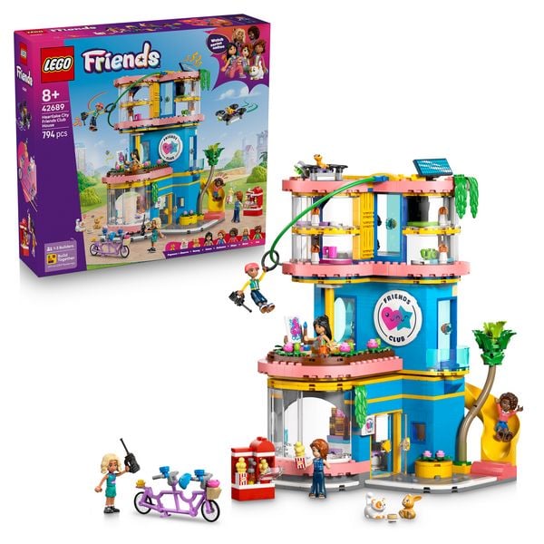 LEGO Friends 42689 Heartlake City Clubhaus der Freunde, Puppen Spielset