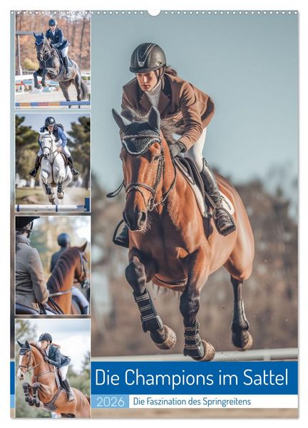 Die Champions im Sattel (Wandkalender 2026 DIN A2 hoch), CALVENDO Monatskalender