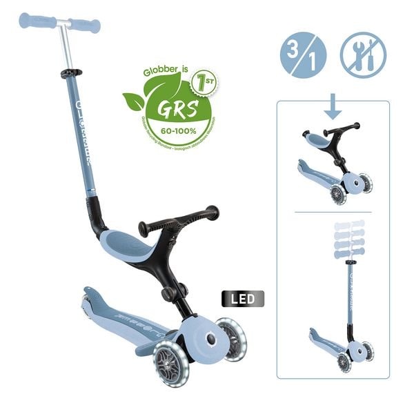 GLOBBER GO-UP ACTIVE LIGHTS ECO blaubeere, mit Leuchtrollen
