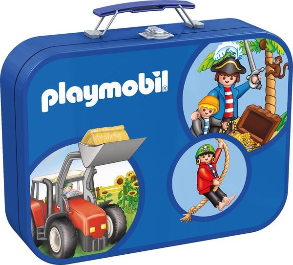 Puzzle Box Schmidt Spiele Playmobil im Metallkoffer 2x60 2x100 Teile