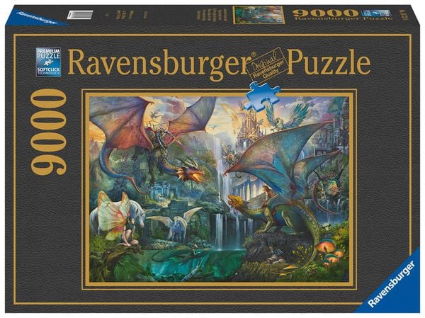Ravensburger Puzzle 16721 - Zauberhafter Drachenwald - großes 9000 Teile Puzzle für Puzzle-Profis und Drachen-Fans ab 14 Jahren