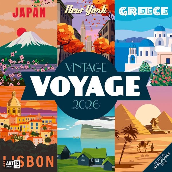 Vintage Voyage Broschürenkalender 2026 - 30x30 - Art12