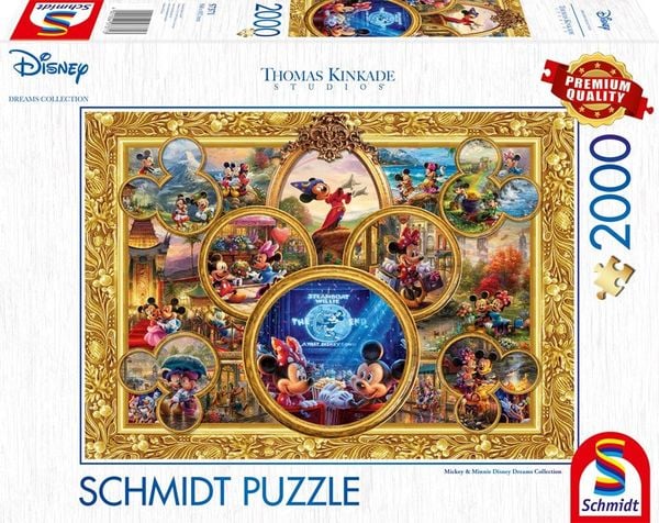 Disney, Mickey & Minnie, Dream Collage II, Thomas Kinkade Puzzle 1.000 Teile - DISNEY