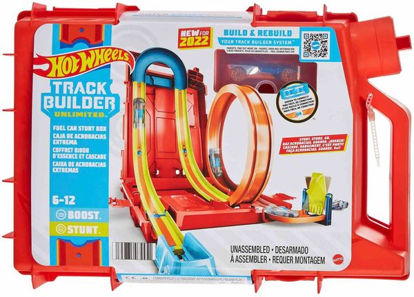 Hot Wheels Track Builder Unlimited Kanister Stunt Box inkl. 1 Spielzeugauto