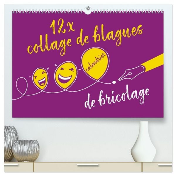 12 x collage de blagues - calendrier de bricolage (Calendrier mural 2026 DIN A2 vertical) calendrier de bureau