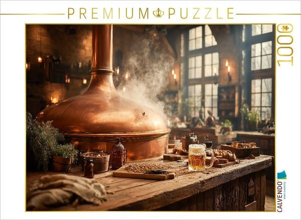 CALVENDO Puzzle Bierbrauen live - Männerliebe in Kupfer | 1000 Teile Lege-Größe 64x48cm Foto-Puzzle für glückliche Stunden