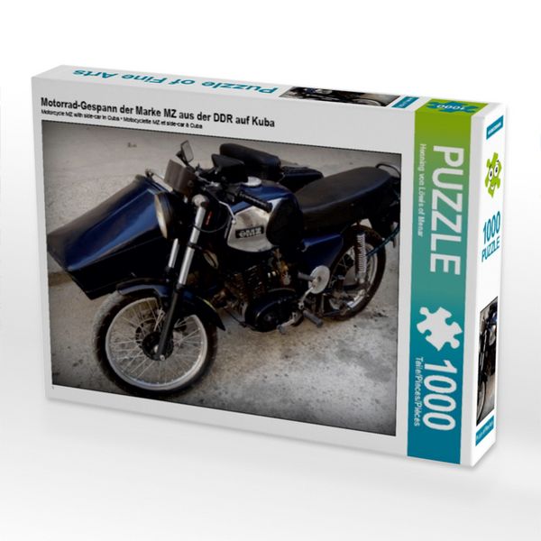 Motorrad-Gespann der Marke MZ aus der DDR auf Kuba (Puzzle)