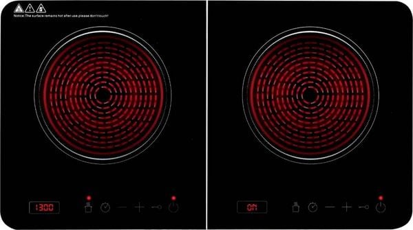 ALPINA Doppelt Induktionskochfeld, 3500 Watt, Schwarz