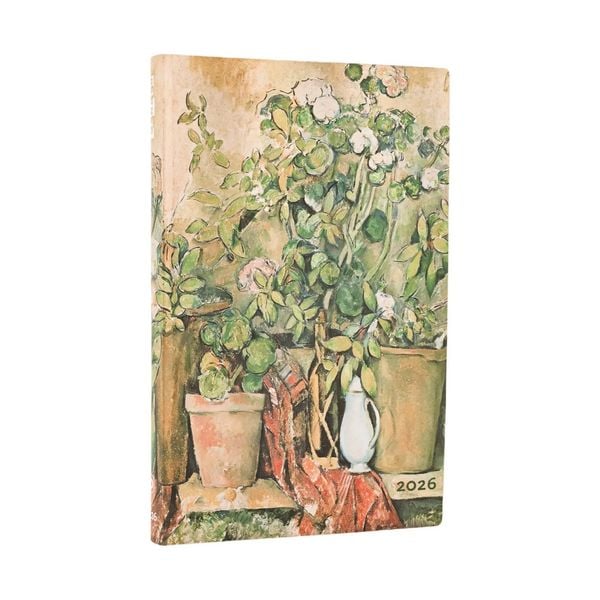12-Monatskalender 2026 Cezannes Terrakotta-Töpfe und Blumen, Maxi, Tagesüberblick