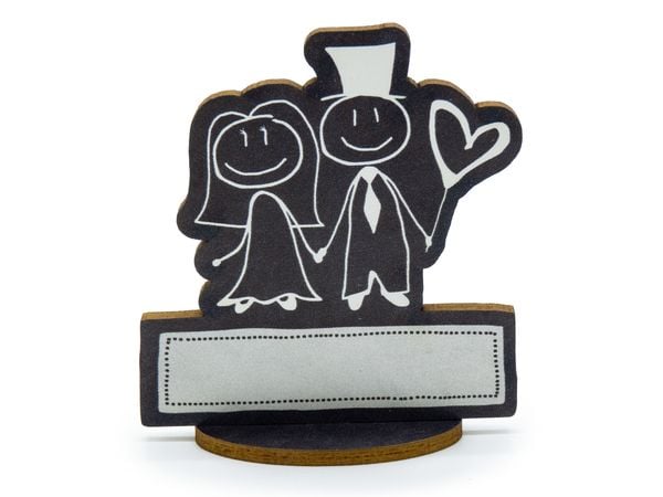 Familiawedding 10 Tischkarten zur Hochzeit black doodle Paar-Design