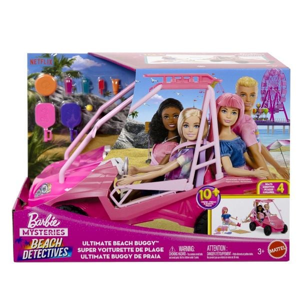 „Barbie Mysteries: Beach Detectives“ Ultimativer Strand-Buggy Spielset mit mehr als 10 Zubehörteilen