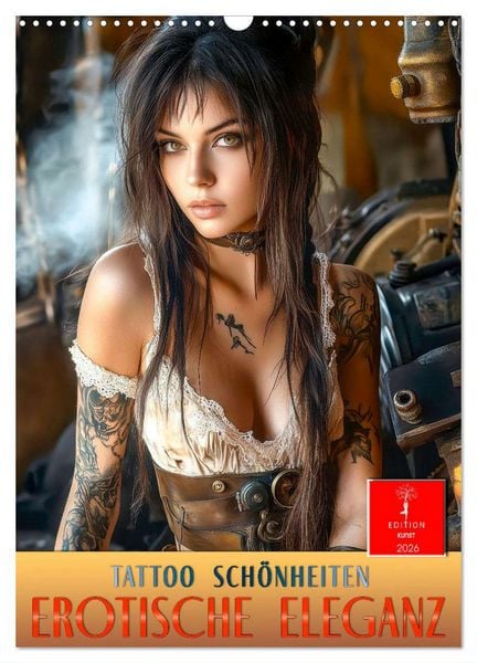 Tattoo Schönheiten - erotische Eleganz (Wandkalender 2026 DIN A3 hoch), CALVENDO Monatskalender