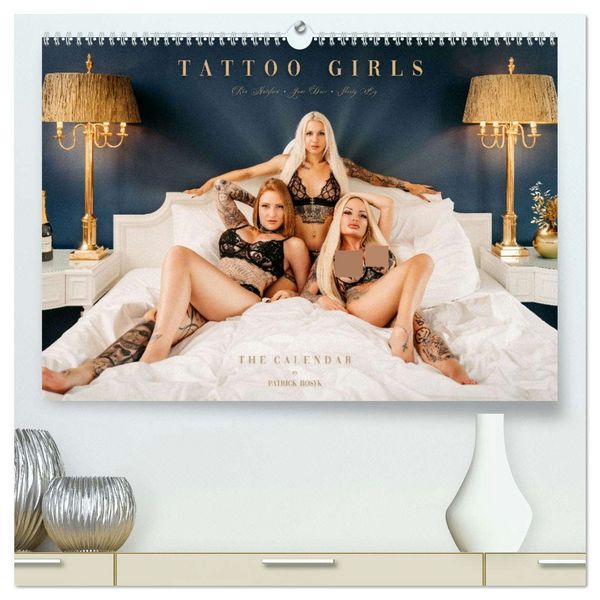 Tattoo Girls - Jane Davi, Red.Natified, Shorty BIG (hochwertiger Premium Wandkalender 2026 DIN A2 quer), Kunstdruck in Hochglanz
