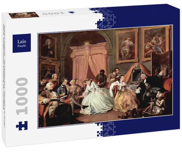 Lais Puzzle William Hogarth - Gemäldezyklus »Mariage à la Mode«, Szene: Morgendlicher Empfang der Comtesse 1000 Teile