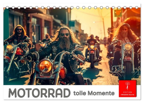 Motorrad tolle Momente (Tischkalender 2026 DIN A5 quer), CALVENDO Monatskalender