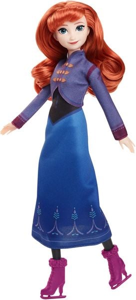 Disney Die Eiskönigin Eisläuferin Anna, Modepuppe mit Schlittschuhen und Schuhen, inspiriert von Die Eiskönigin: Winterfest“