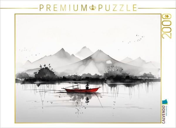 CALVENDO Puzzle Das rote Boot | 2000 Teile Lege-Größe 90x67cm Foto-Puzzle für glückliche Stunden