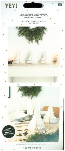 Wabenpapier Tannenbäume, Weiß