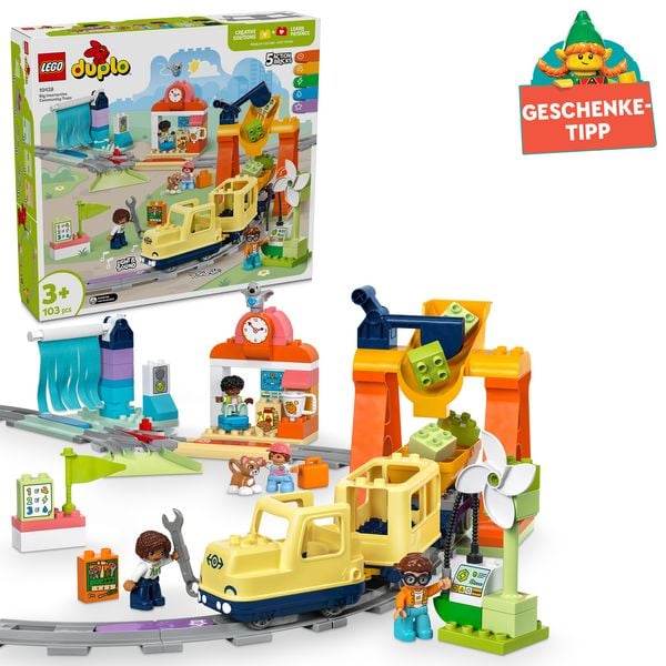 LEGO DUPLO Town 10428 Große interaktive Eisenbahn, Spielzeug für Kinder