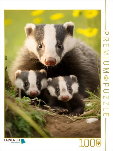 'CALVENDO Puzzle Ein Motiv aus dem Kalender ''Bezaubernde Dachse'' | 1000 Teile Lege-Größe 64x48cm Foto-Puzzle für glückliche Stunden'