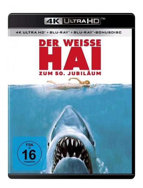 Der weiße Hai - 50th Anniversary (4K Ultra HD) (+ Blu-ray) (+ Bonus-Blu-ray)