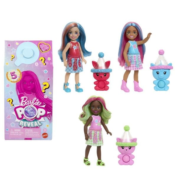 Barbie Chelsea Pop Reveal Shakes-Serie Puppe mit Duft und Farbwechsel (Stile können abweichen)