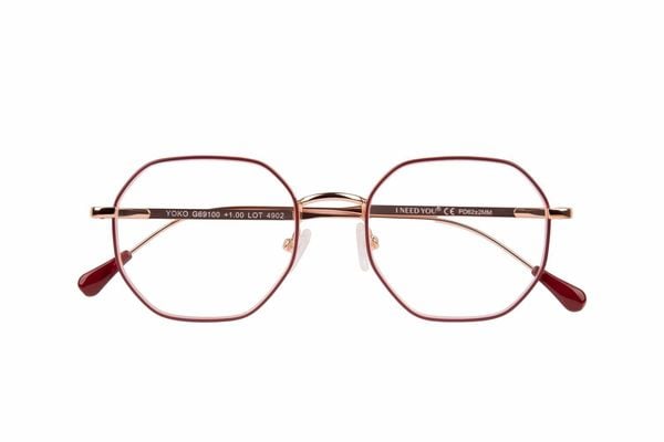 Lesebrille YOKO, rot-kupfer, +1.00 dpt mit Etui