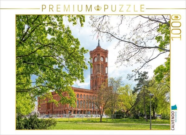 CALVENDO Puzzle Rotes Rathaus | 1000 Teile Lege-Größe 64x48cm Foto-Puzzle für glückliche Stunden