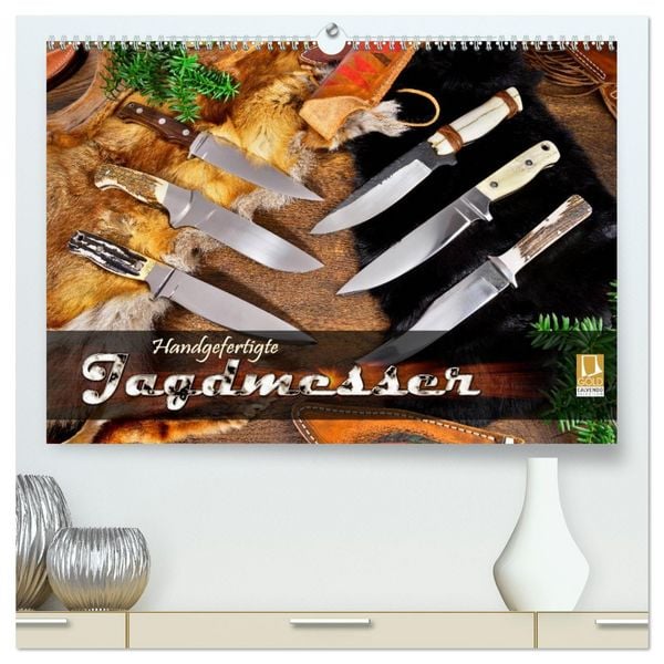 Handgefertigte Jagdmesser (hochwertiger Premium Wandkalender 2026 DIN A2 quer), Kunstdruck in Hochglanz