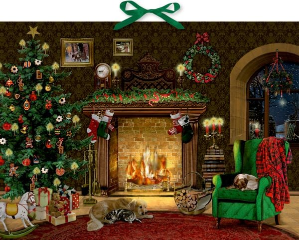 Wand-Adventskalender – Kaminzimmer
