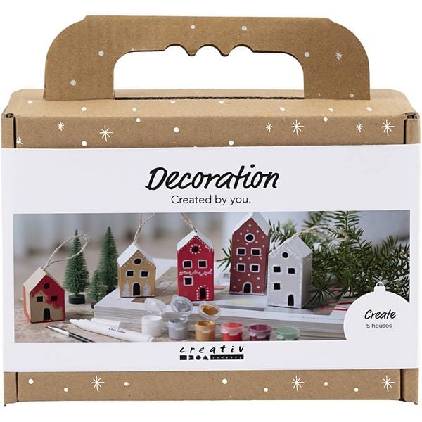 Creativ Company Mini Kreativ Set Dekoration, Häuser, Weihnachtsfarben