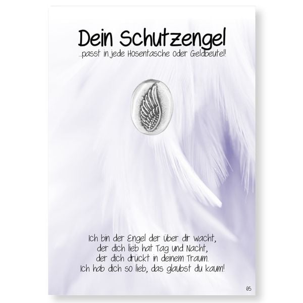 '''mein Engelflügel'' Münze auf Geschenkkarte'