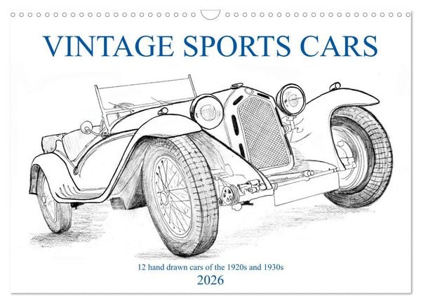 Vintage Sports Cars (Wandkalender 2026 DIN A3 quer), CALVENDO Monatskalender