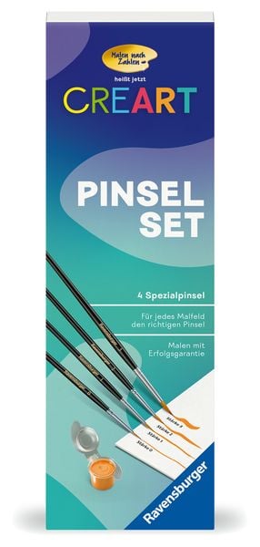 CreArt, Malen nach Zahlen Zubehör - Pinselset in Blechdose