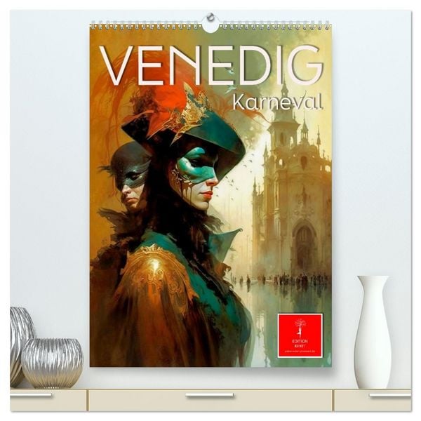 Venedig Karneval (hochwertiger Premium Wandkalender 2026 DIN A2 hoch), Kunstdruck in Hochglanz