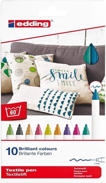 Edding 4600 Textilstift sortiert 10St Set fun