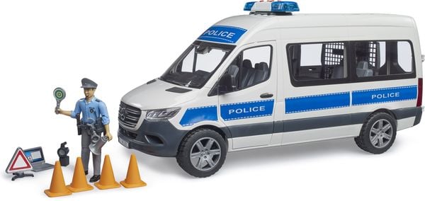bruder 02683 MB Sprinter Polizei Einsatzfahrzeug mit Polizist und L+S