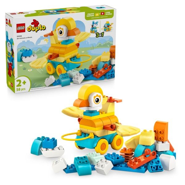 LEGO DUPLO 10448 Town Tiere auf Rädern 3-in-1-Set, Spielzeug ab 2 Jahren