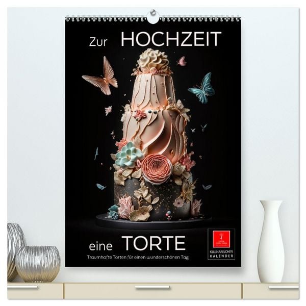Zur Hochzeit eine Torte (hochwertiger Premium Wandkalender 2026 DIN A2 hoch), Kunstdruck in Hochglanz