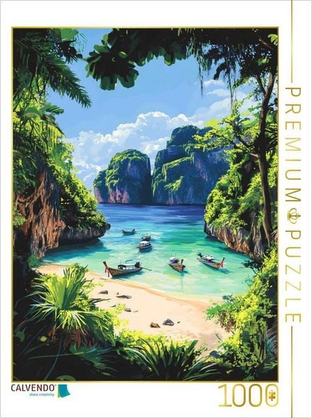CALVENDO Puzzle Maya Bay - Ko Phi Phi Leh - Thailand | 1000 Teile Lege-Größe 64x48cm Foto-Puzzle für glückliche Stunden