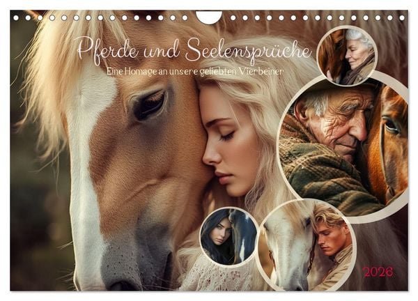 Pferde und Seelensprüche (Wandkalender 2026 DIN A4 quer), CALVENDO Monatskalender